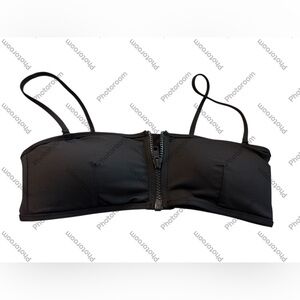 J.CREW front zip swim top. Black. Size Small EUC like new